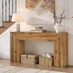 Lantine Solid Wood Console Table for Living Room, 62.99-Inch Farmhouse Entryway Table Indoor for Foyer, Hallway (Rustic Brown)