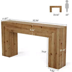 Console en bois massif Lantine pour salon, table d'entrée de ferme de 160 cm pour vestibule, couloir (marron rustique)