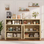 Buffet de salle à manger 55, buffet de bar à café moderne avec étagères réglables et 4 portes, console en bois pour cuisine et salon