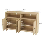Buffet de salle à manger 55, buffet de bar à café moderne avec étagères réglables et 4 portes, console en bois pour cuisine et salon