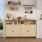 Buffet de salle à manger 55, buffet de bar à café moderne avec étagères réglables et 4 portes, console en bois pour cuisine et salon