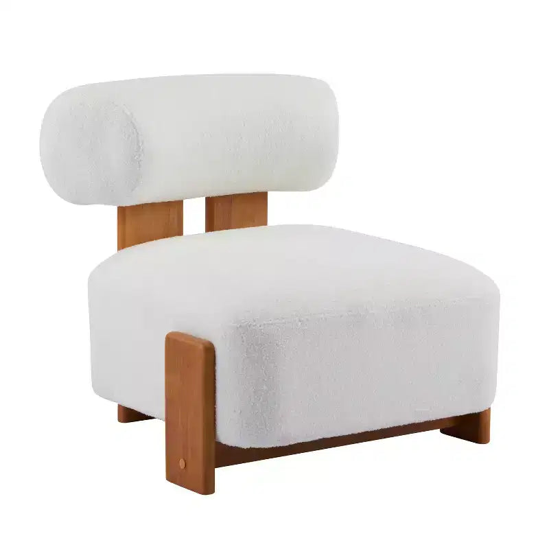 27.25-Inch Modern Boucle Lounge Chair with Solid Wood Frame, Soft Upholstery, for Various Rooms