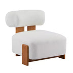 27.25-Inch Modern Boucle Lounge Chair with Solid Wood Frame, Soft Upholstery, for Various Rooms