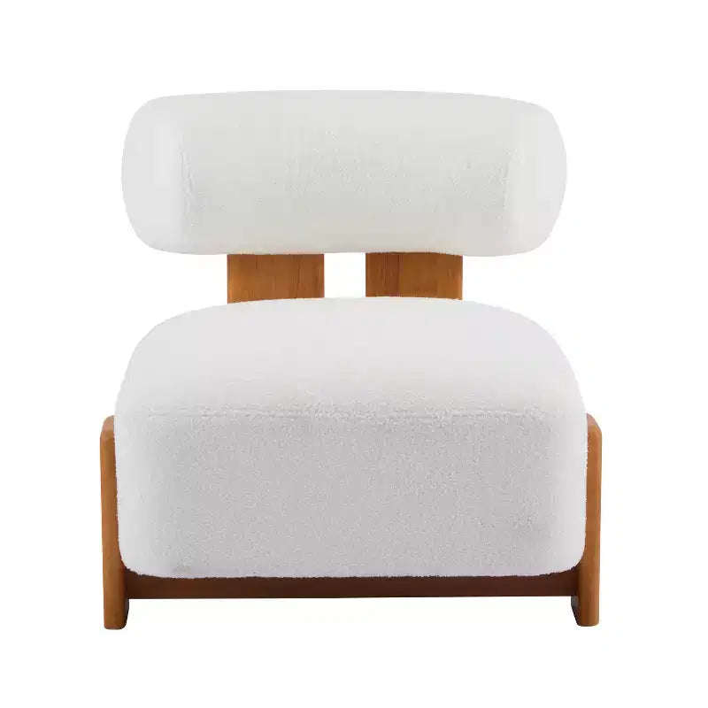 27.25-Inch Modern Boucle Lounge Chair with Solid Wood Frame, Soft Upholstery, for Various Rooms