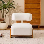 27.25-Inch Modern Boucle Lounge Chair with Solid Wood Frame, Soft Upholstery, for Various Rooms
