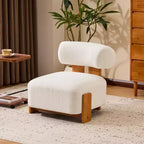 27.25-Inch Modern Boucle Lounge Chair with Solid Wood Frame, Soft Upholstery, for Various Rooms