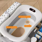 Table à langer et baignoire pour bébé Foalom 2 en 1, design pliable et rangement pour les soins du nouveau-né.