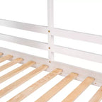 Bellemave Lit Superposé Cabane pour Enfants avec Toit et Fenêtre, Cadre en Bois Massif, Barrières de Sécurité et Échelle, Lit Superposé Gain de Place