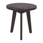 Table d'appoint Marina avec plateau rond et trois pieds, en bois d'acacia, pour chambre ou salon