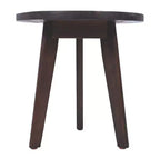 Table d'appoint Marina avec plateau rond et trois pieds, en bois d'acacia, pour chambre ou salon