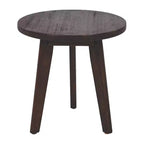 Table d'appoint Marina avec plateau rond et trois pieds, en bois d'acacia, pour chambre ou salon