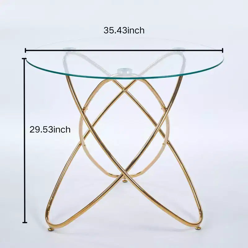 Table de salle à manger avec pied en métal et plateau en verre trempé, design moderne et compact pour cuisine ou salon