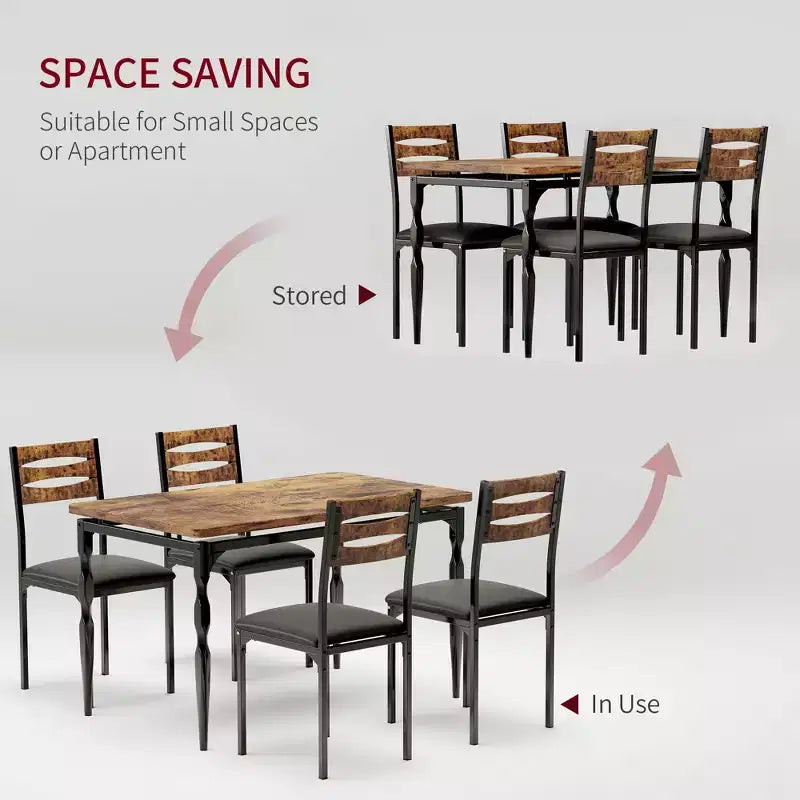 Ensemble table à manger 5 pièces, table et chaises de salle à manger de style industriel pour 4 personnes, ensemble de table de cuisine pour salle à manger cuisine appartement