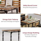 Ensemble table à manger 5 pièces, table et chaises de salle à manger de style industriel pour 4 personnes, ensemble de table de cuisine pour salle à manger cuisine appartement