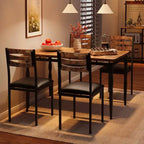 Ensemble table à manger 5 pièces, table et chaises de salle à manger de style industriel pour 4 personnes, ensemble de table de cuisine pour salle à manger cuisine appartement