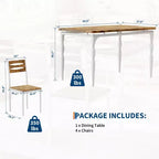 Ensemble table à manger 5 pièces, table et chaises de salle à manger de style industriel pour 4 personnes, ensemble de table de cuisine pour salle à manger cuisine appartement