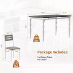 Ensemble table à manger 5 pièces, table et chaises de salle à manger de style industriel pour 4 personnes, ensemble de table de cuisine pour salle à manger cuisine appartement
