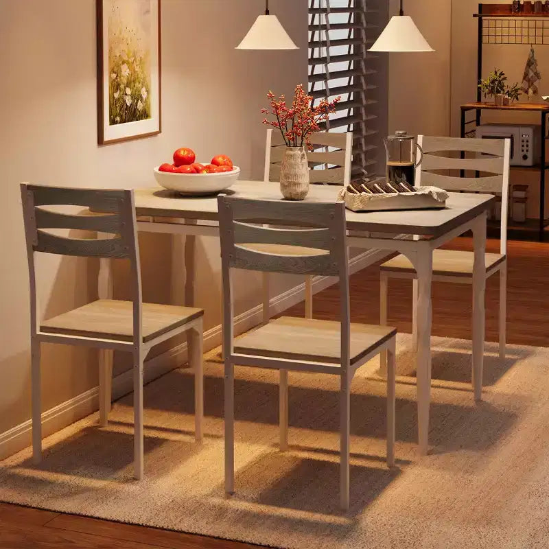 Ensemble table à manger 5 pièces, table et chaises de salle à manger de style industriel pour 4 personnes, ensemble de table de cuisine pour salle à manger cuisine appartement
