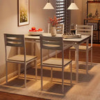 Ensemble table à manger 5 pièces, table et chaises de salle à manger de style industriel pour 4 personnes, ensemble de table de cuisine pour salle à manger cuisine appartement