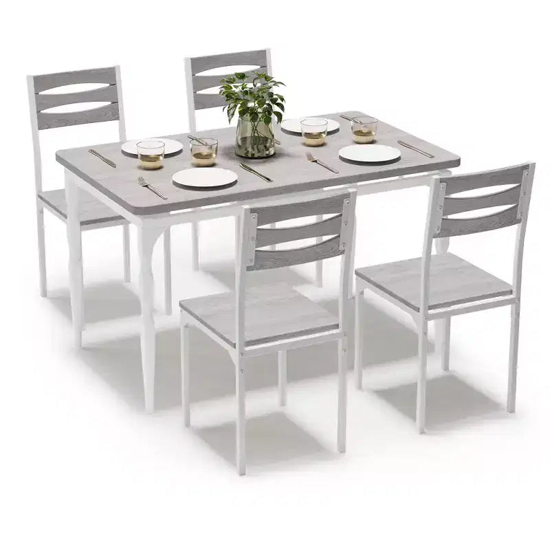 Ensemble table à manger 5 pièces, table et chaises de salle à manger de style industriel pour 4 personnes, ensemble de table de cuisine pour salle à manger cuisine appartement