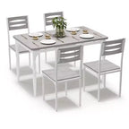Ensemble table à manger 5 pièces, table et chaises de salle à manger de style industriel pour 4 personnes, ensemble de table de cuisine pour salle à manger cuisine appartement