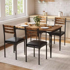 Ensemble table à manger 5 pièces, table et chaises de salle à manger de style industriel pour 4 personnes, ensemble de table de cuisine pour salle à manger cuisine appartement
