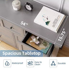 Commode moderne large à 7 tiroirs avec poignées métalliques, meuble de rangement en bois pour chambre à coucher, couloir ou entrée