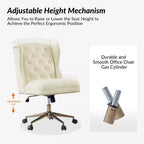 Hazel Traditional Faux Leather Wingback Office Chair with Tufted|ARTFUL LIVING DESIGNS-CAMEL