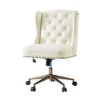 Hazel Traditional Faux Leather Wingback Office Chair with Tufted|ARTFUL LIVING DESIGNS-CAMEL