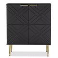 Modern Buffet Sideboard Storage Cabinet with Embossed Doors, Gold Handles & Legs, Adjustable Shelves for Kitchen, Dining Room, Living Room