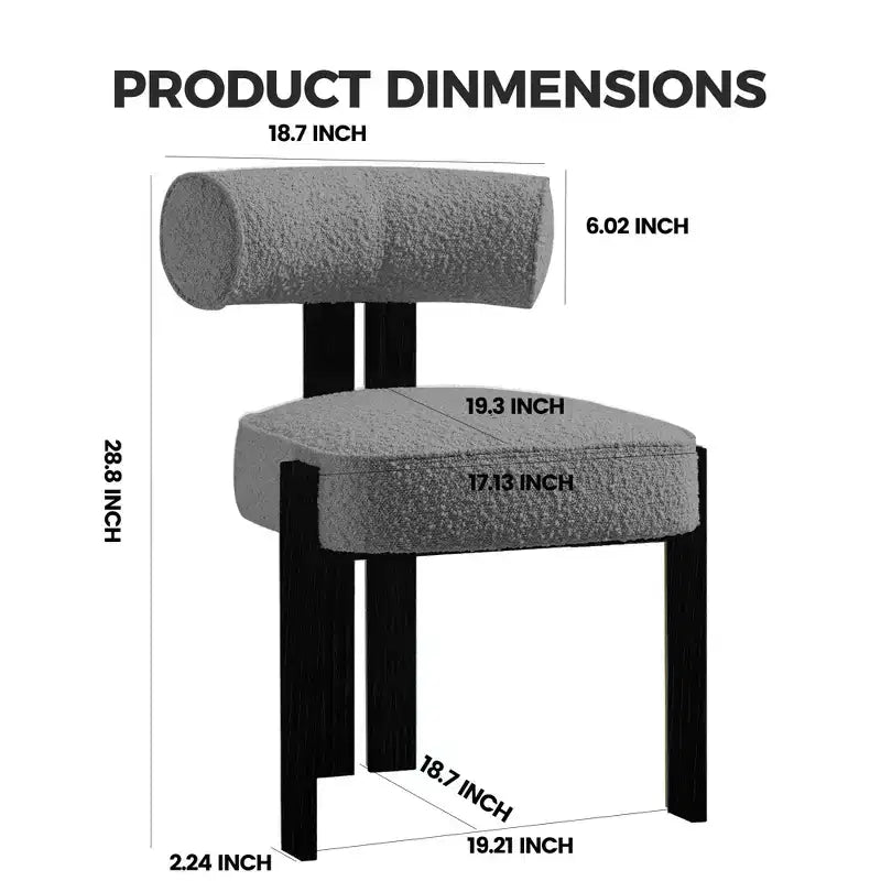 Chaises de salle à manger modernes, Chaises de salle à manger, Dossier incurvé ergonomique, Pieds en bois d'hévéa robustes, pour Salon, Salle à manger, Cuisine