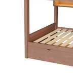 Full XL over Full XL Bunk Bed with 2 Drawers, Wood Full XL Bunk Bedframe with Storage Cabinets and LED for Bedroom