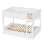 Full XL over Full XL Bunk Bed with 2 Drawers, Wood Full XL Bunk Bedframe with Storage Cabinets and LED for Bedroom