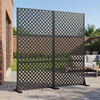 MAYEERTY Paravent décoratif double face en acier galvanisé noir Laurence Diamond, 72x35x16, 3 pièces