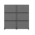 MAYEERTY Paravent décoratif double face en acier galvanisé noir Laurence Diamond, 72x35x16, 3 pièces