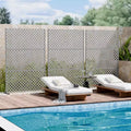 MAYEERTY Laurence Diamond Gray Galvanized Steel Room Divider, 72x47x16, 3-Piece Sturdy Privacy Screen