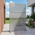 MAYEERTY Laurence, paravent en acier galvanisé gris diamant, 72x47x16, robuste, en 3 parties