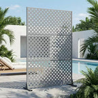 MAYEERTY Laurence, paravent en acier galvanisé gris diamant, 72x47x16, robuste, en 3 parties