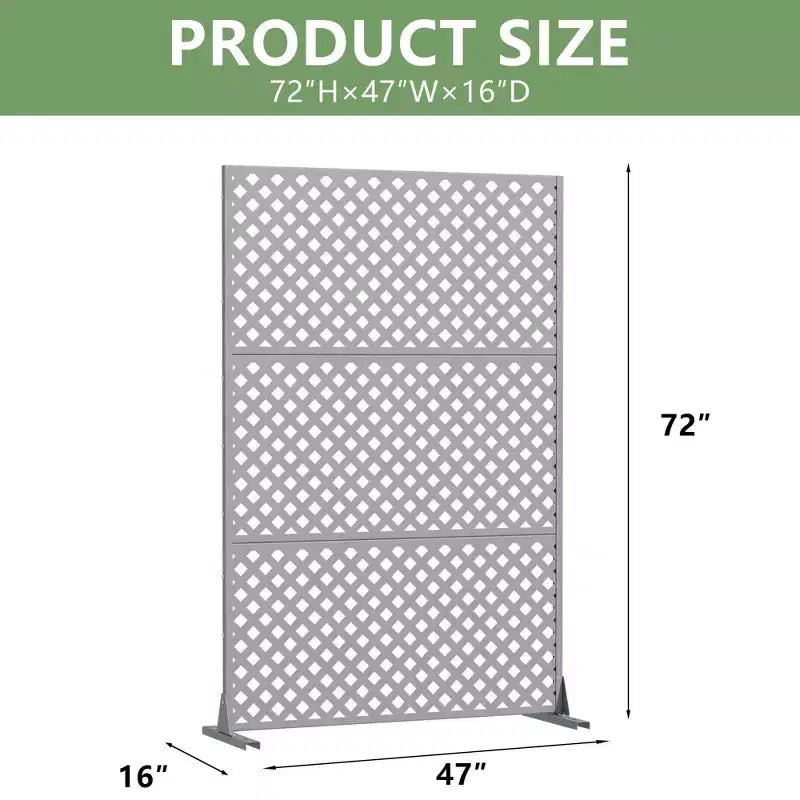 MAYEERTY Laurence, paravent en acier galvanisé gris diamant, 72x47x16, robuste, en 3 parties