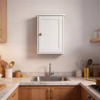 White Bathroom Wall Cabinet 1 Door 1 Shelf