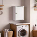 White Bathroom Wall Cabinet 1 Door 1 Shelf