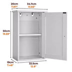 White Bathroom Wall Cabinet 1 Door 1 Shelf
