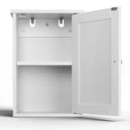 White Bathroom Wall Cabinet 1 Door 1 Shelf