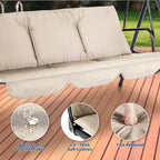 Fauteuil-balançoire de jardin avec auvent réglable, cadre en acier durable, pour jardin, arrière-cour, bord de piscine