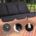 Fauteuil-balançoire de jardin avec auvent réglable, cadre en acier durable, pour jardin, arrière-cour, bord de piscine