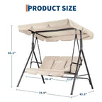 Fauteuil-balançoire de jardin avec auvent réglable, cadre en acier durable, pour jardin, arrière-cour, bord de piscine