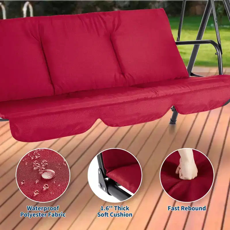 Fauteuil-balançoire de jardin avec auvent réglable, cadre en acier durable, pour jardin, arrière-cour, bord de piscine
