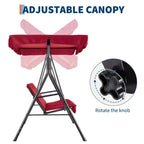 Fauteuil-balançoire de jardin avec auvent réglable, cadre en acier durable, pour jardin, arrière-cour, bord de piscine