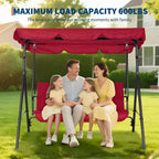 Fauteuil-balançoire de jardin avec auvent réglable, cadre en acier durable, pour jardin, arrière-cour, bord de piscine