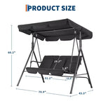 Fauteuil-balançoire de jardin avec auvent réglable, cadre en acier durable, pour jardin, arrière-cour, bord de piscine